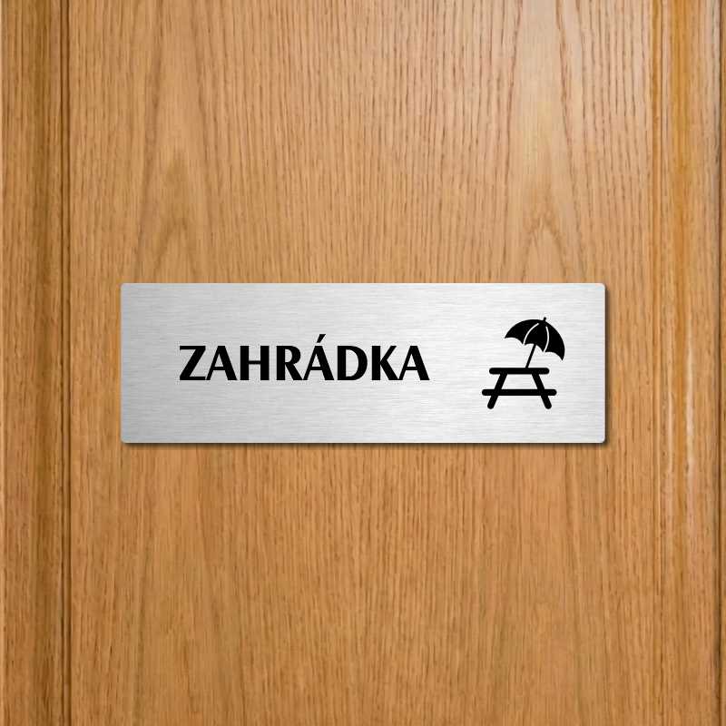 Zahrádka, 200x66mm, zlatá popiska s dvojtým rámečkem